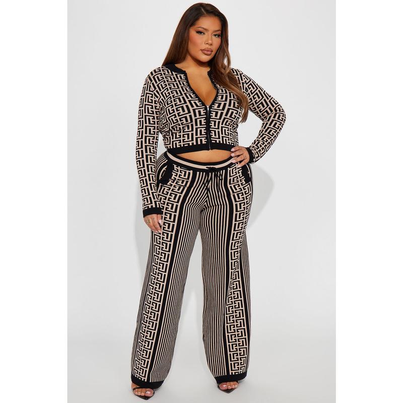 Stay Pretty Sweater Pant Set - Black/combo
