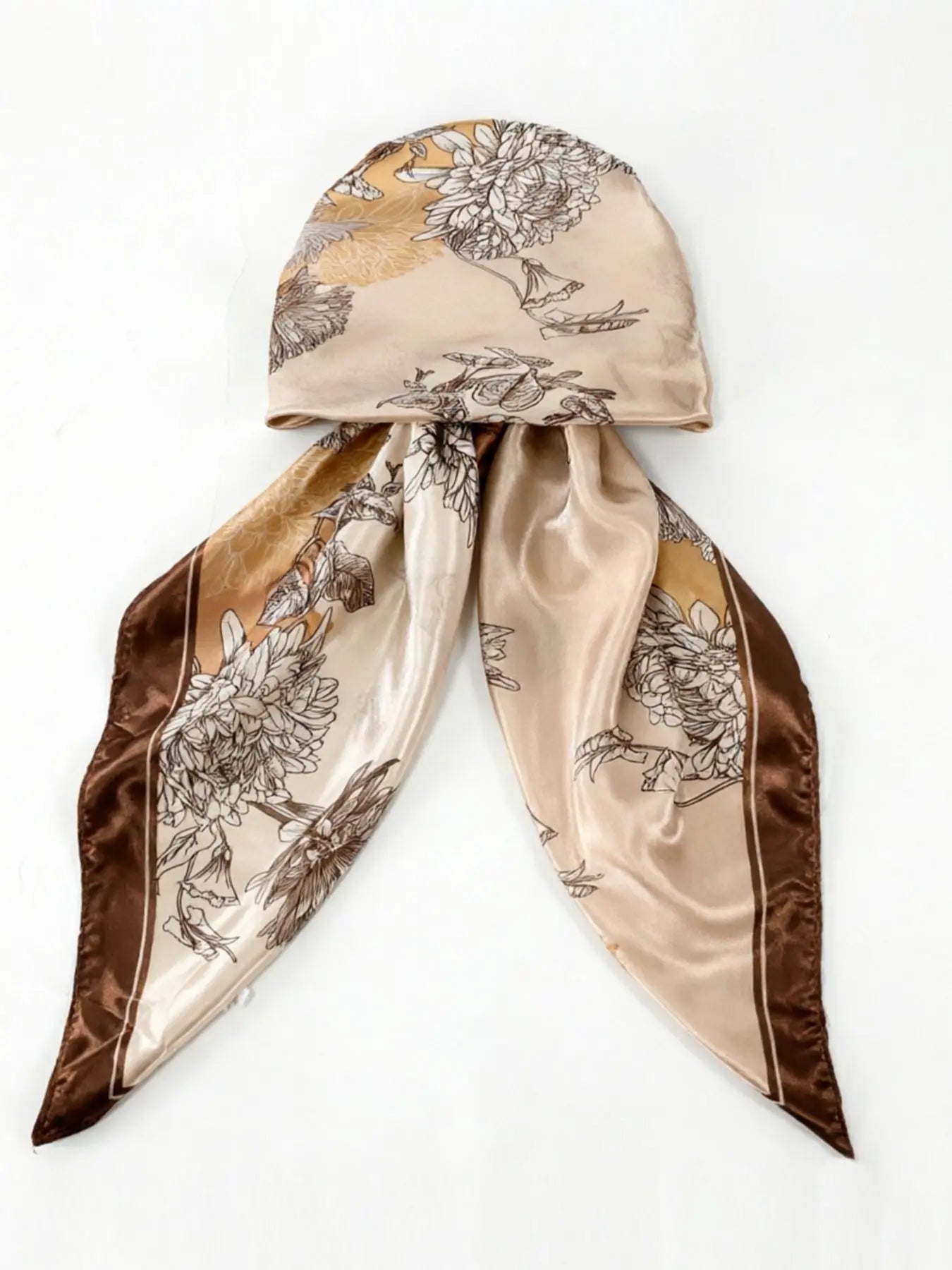 Women's Square Hijab Scarf - Color Block Print Turban
