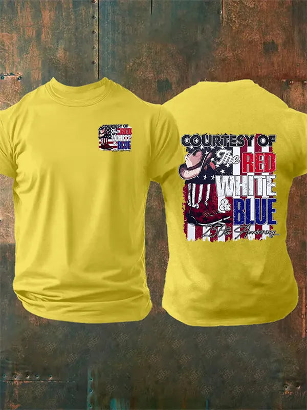 Men's  Courtesy Of Red White And Blue, 250th Anniversary Freedom T-Shirt