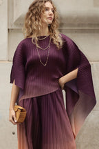 Full Pleated Tie Dye Color Top And Trousers