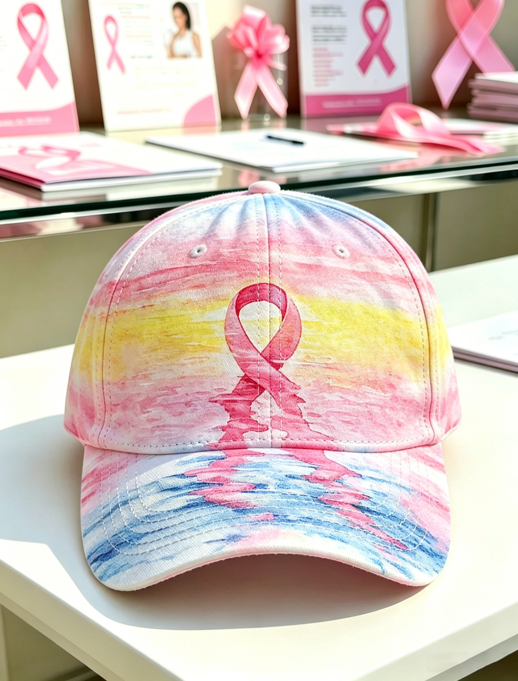 Pink Plaid Print Cap