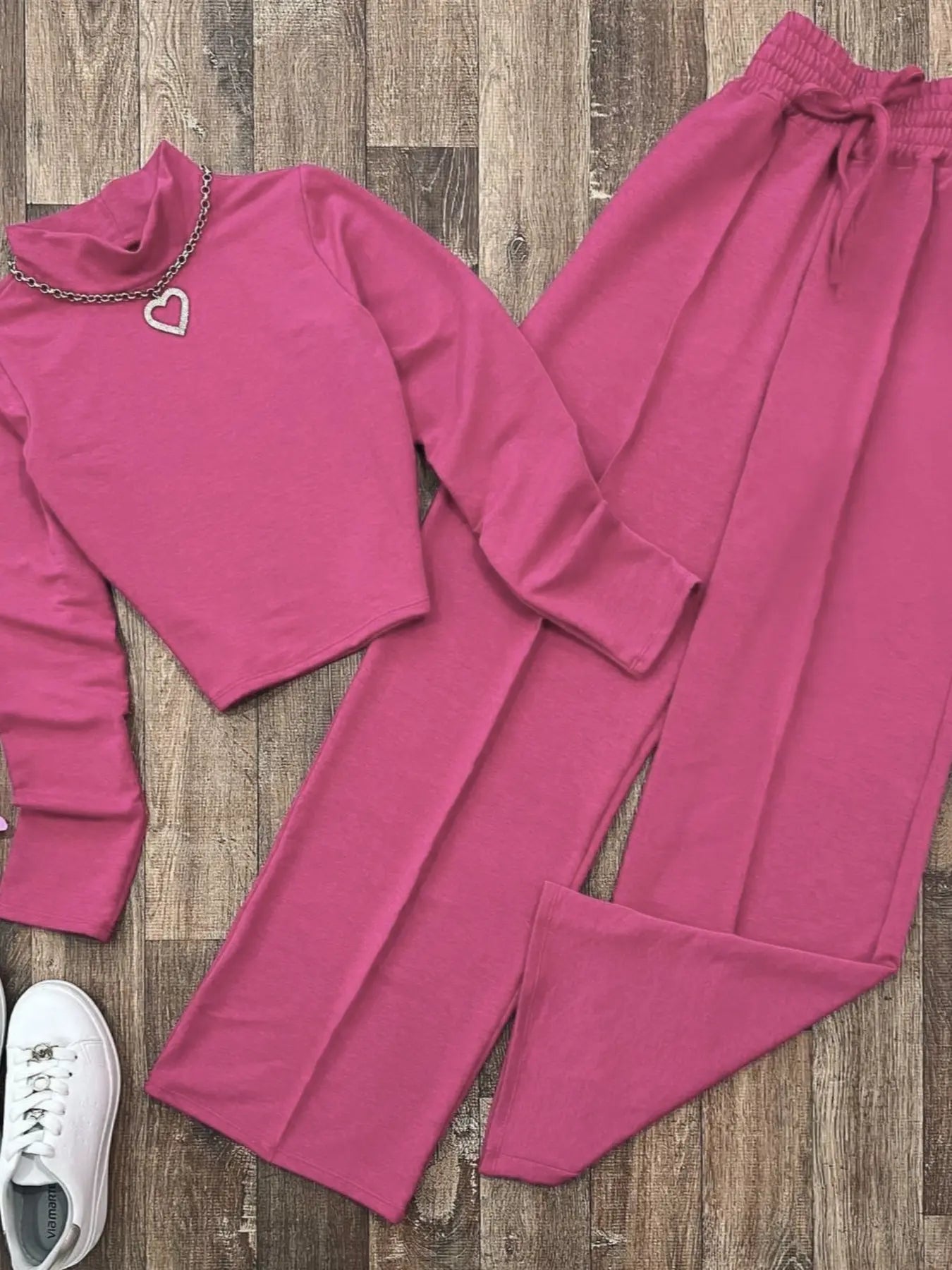 Women's Spring & Fall Fashion Two-Piece Set, Womenswear Long Sleeve Woven Plain Pattern Slim Fit Casual Basic, Perfect for Daily Wear