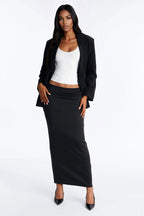 Danielle Scuba Column Maxi Skirt - Black