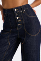 All Trades Utility Wide Leg Jeans - Dark Denim