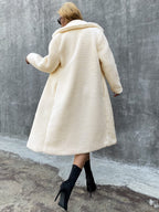 RAOGE Jackets for Women Jackets - Single Button Teddy Midi Coat