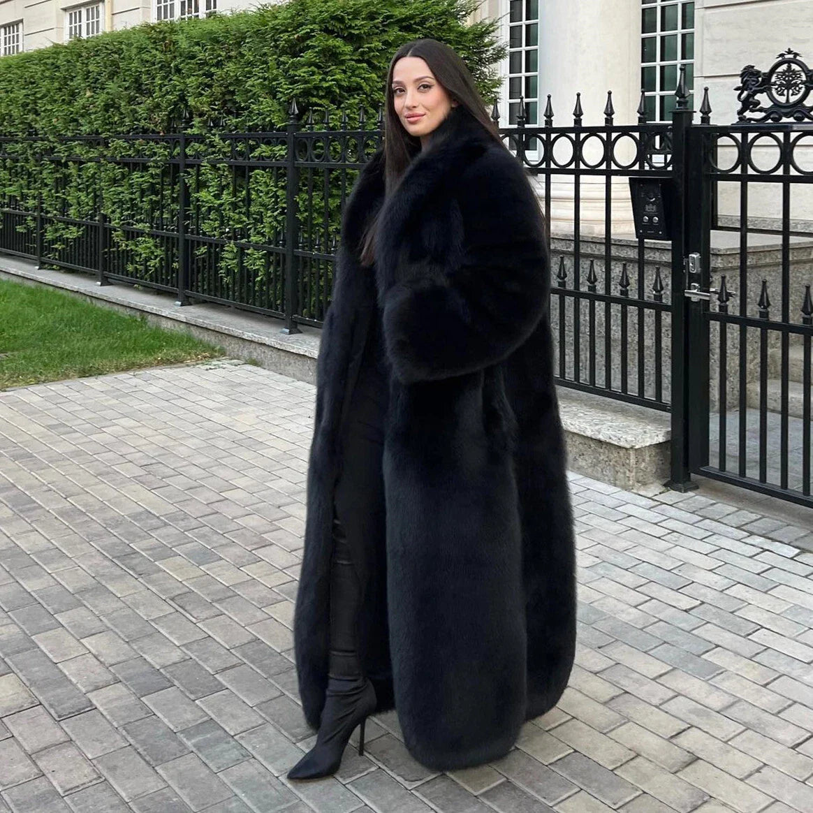 Women's Faux Long Coat Thicken Jackets Winter Warm Comfort Fashion Casual OL