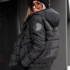 Damen lässige, warme Jacke mit Kapuze