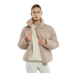 Warm Core Premium Short Puffer Jackets with Removable Hood & Optional Faux Fur Linging, Lady Casual Outerwear Longsleeves Zip Pockets Warm Quilted Coat