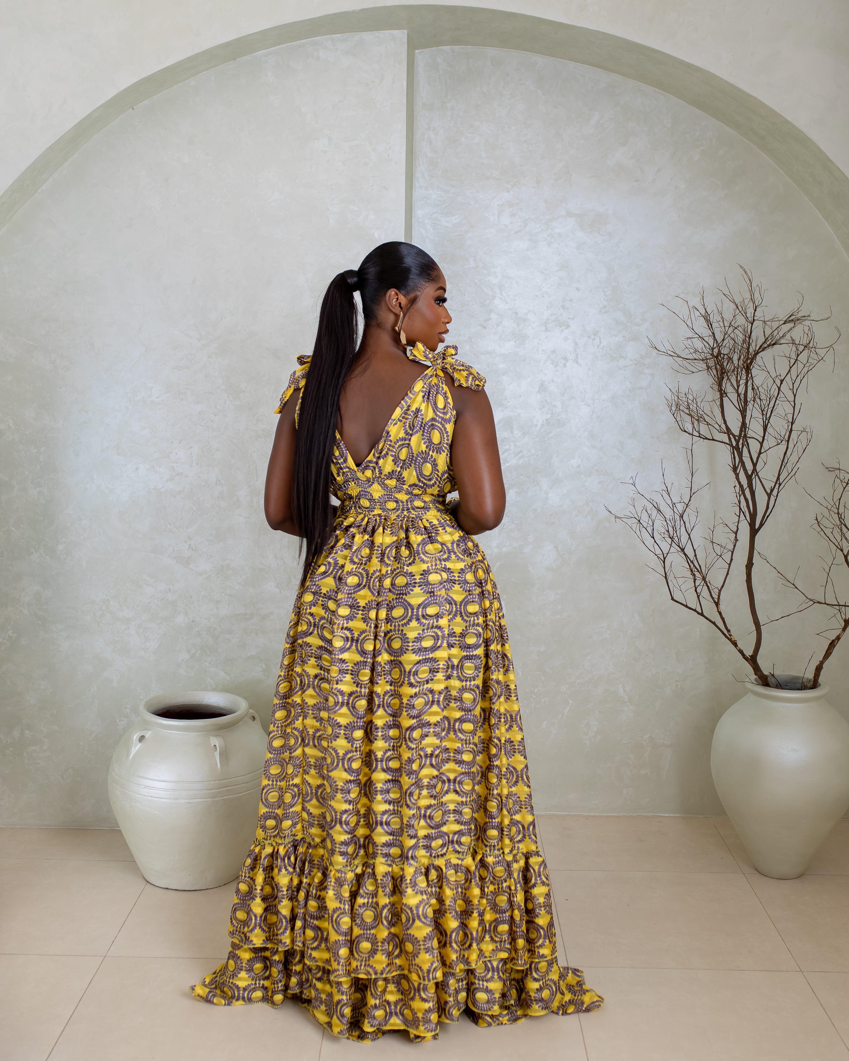 Karasi Dress (Golden Halo Print)