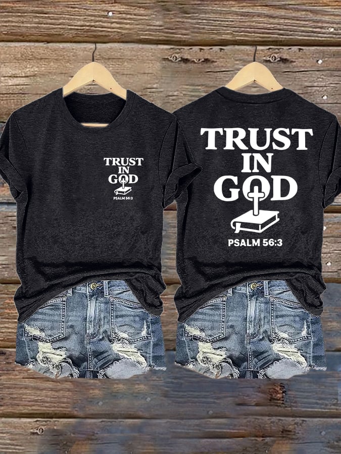 Women'S Psalm 56:3 Trust In God Print T-Shirt