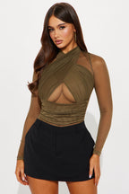Serena Mesh Bodysuit - Chocolate
