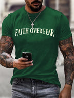 🔥Buy 3 Get 15% Off🔥Men's Faith Over Fear Printed Casual T-Shirt