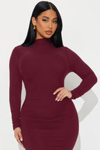 Lana Long Sleeve Midi Dress - Black