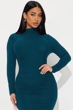 Lana Long Sleeve Midi Dress - Black