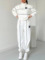 Women's sports and leisure stand collar two-piece set