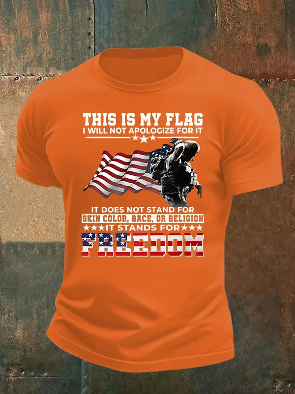 Men's  THIS IS MY FLAG Print T-Shirt