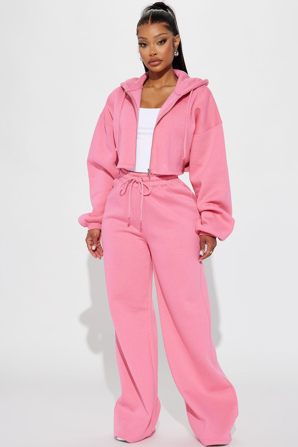 On The Go Fleece Pant Set - Blue
