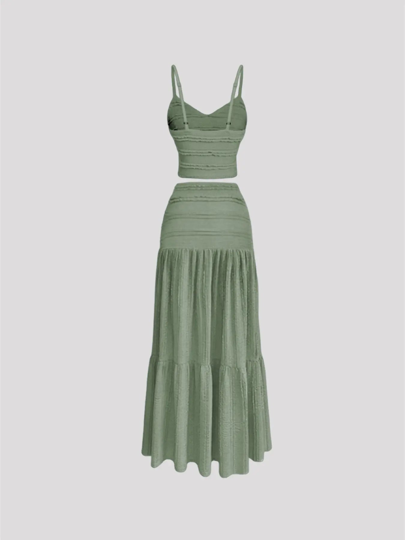 Women's Elegant Chic Party Sweet Cute Sleeveless Short Top and Half Skirt Set, Casual Slim-Fitting Spring & Fall