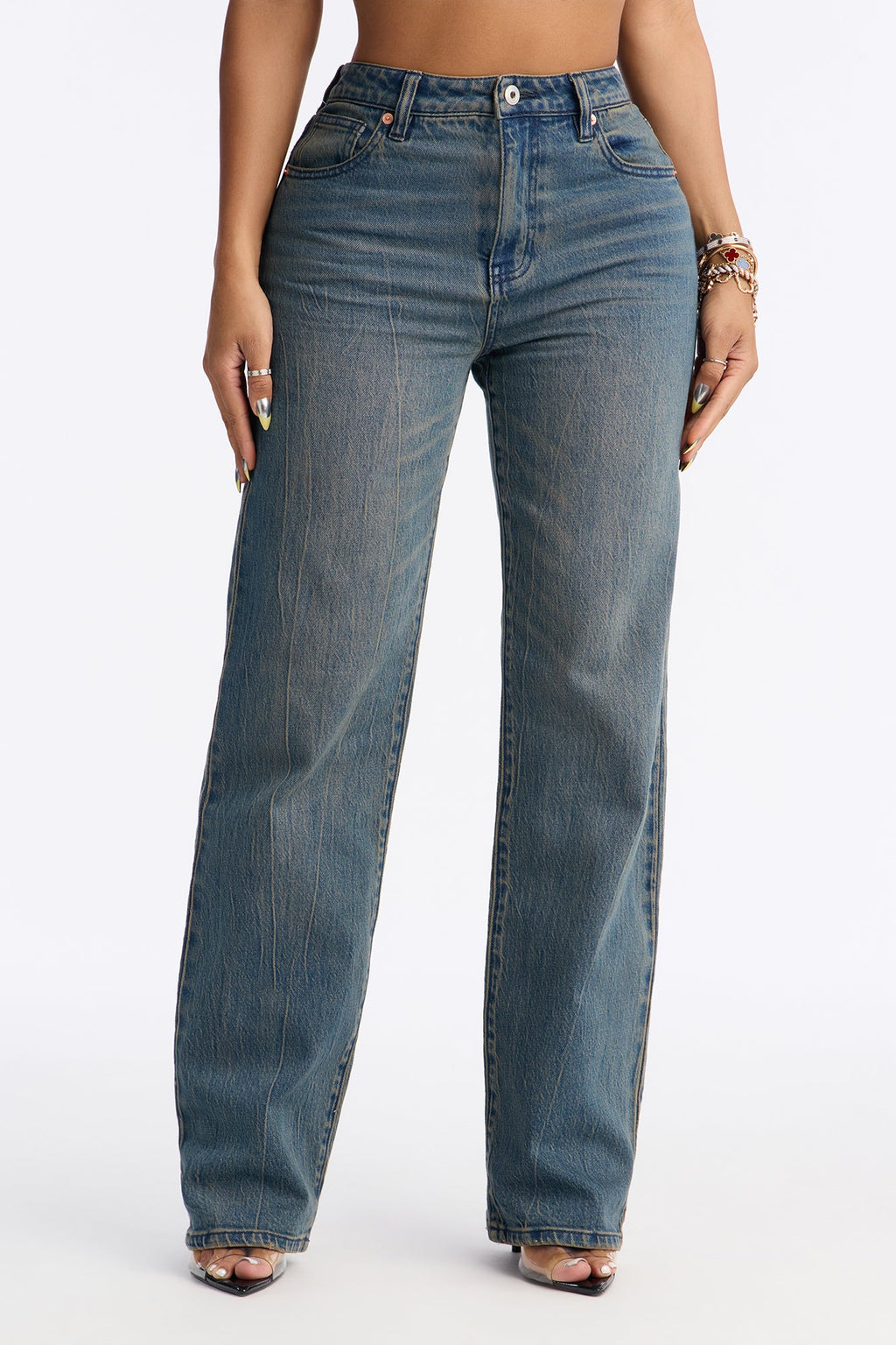 Look Around Slim Straight Leg Jeans - Dark Wash
