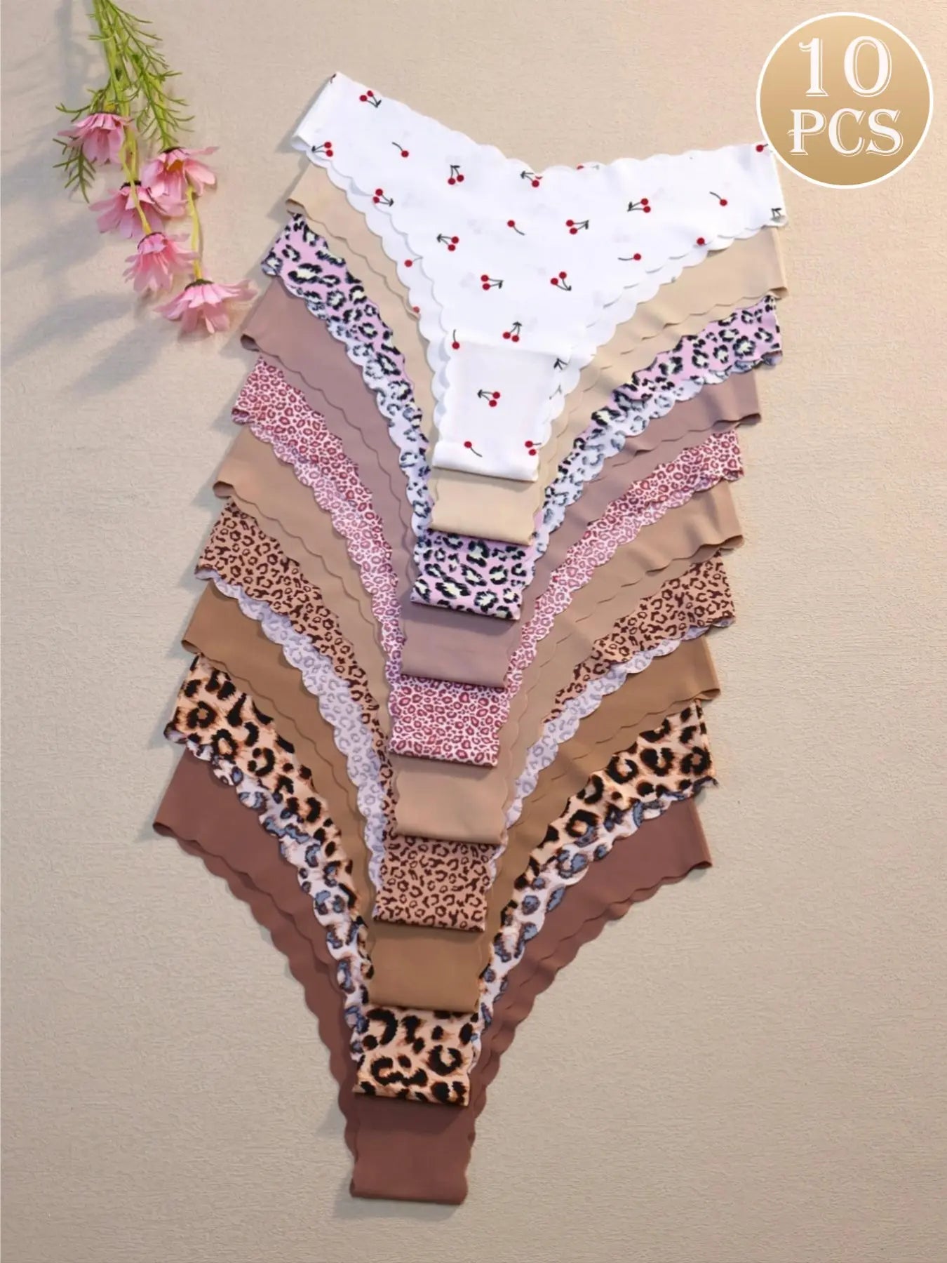 Women's Leopard & Floral Underwear Set - All Season Comfort