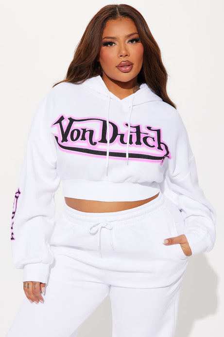 Von Dutch Graffiti Cropped Hoodie