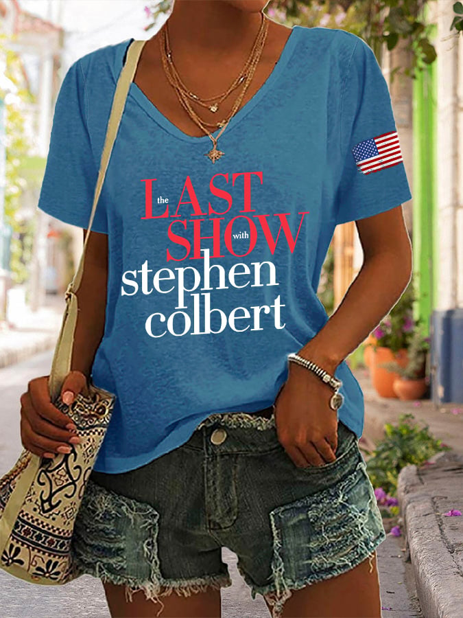 🔥Buy 3 Get 15% Off🔥V-Neck Retro Last Show Print T-Shirt