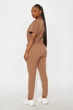 Full Shift Stretch Jogger Scrub Uniform Jumpsuit - Black