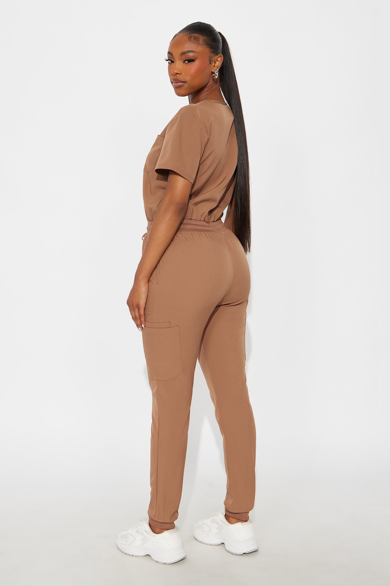 Full Shift Stretch Jogger Scrub Uniform Jumpsuit - Black