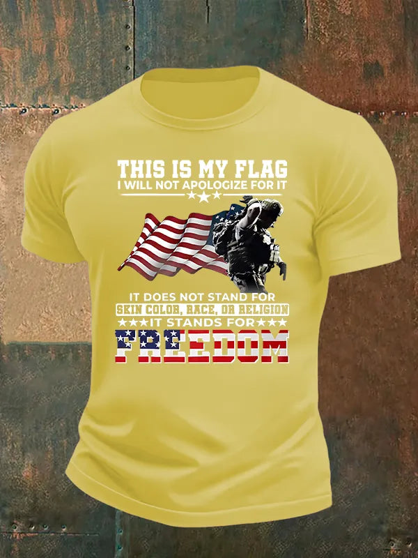 Men's  THIS IS MY FLAG Print T-Shirt
