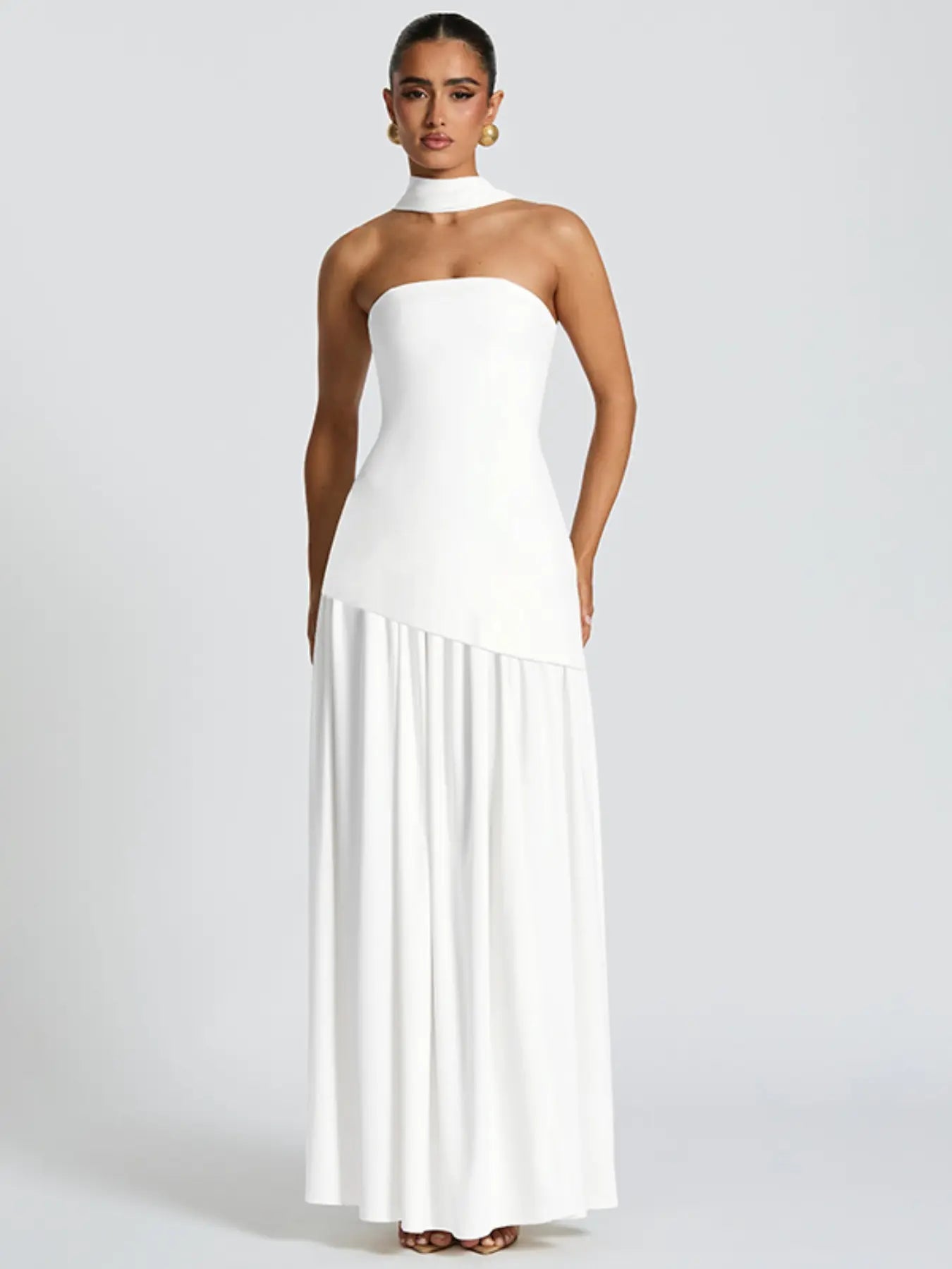 Women's Elegant Strapless Split Thigh Tube Dress