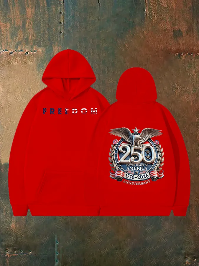 Unisex   American 250th Print  Hoodie