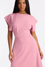 Emerie A Line Midi Dress - Black