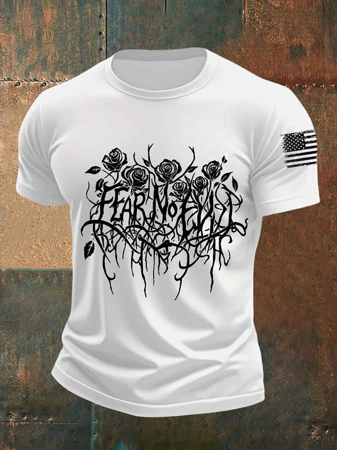 🔥Buy 3 Get 15% Off🔥Men's Fear No Evil Gothic Christian Print Round Neck T-Shirt