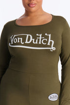 Von Dutch Babe Flare Leg Jumpsuit