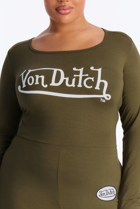 Von Dutch Babe Flare Leg Jumpsuit