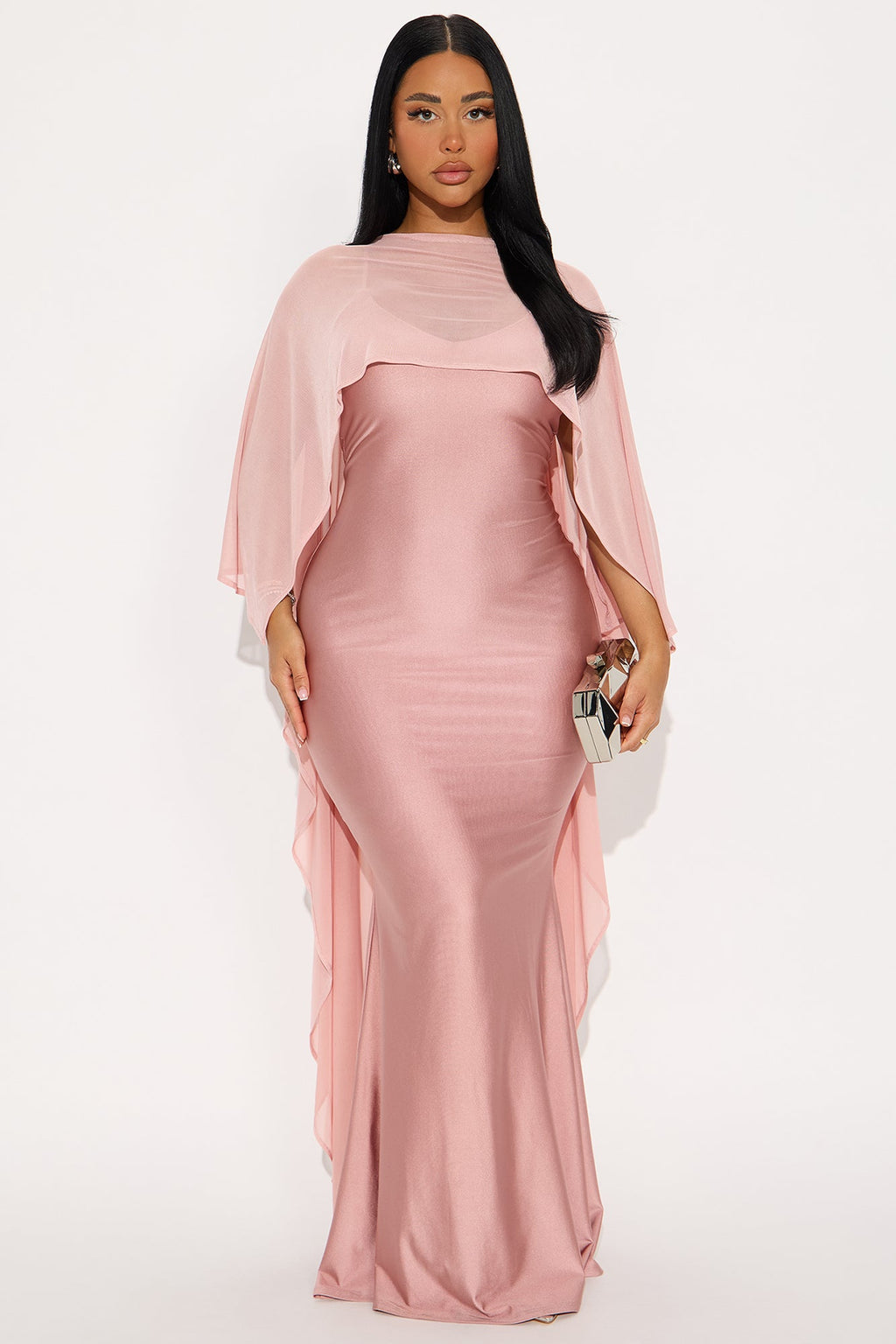 Staying True Satin Maxi Dress - Black