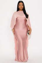 Staying True Satin Maxi Dress - Black
