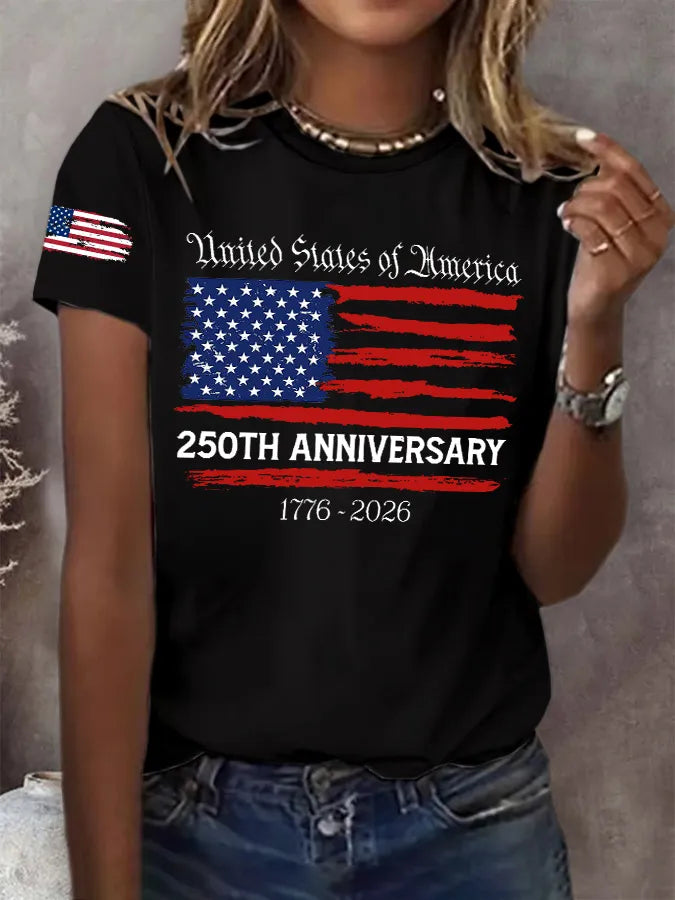 Retro 250th Anniversary 1776-2026 Print T-Shirt