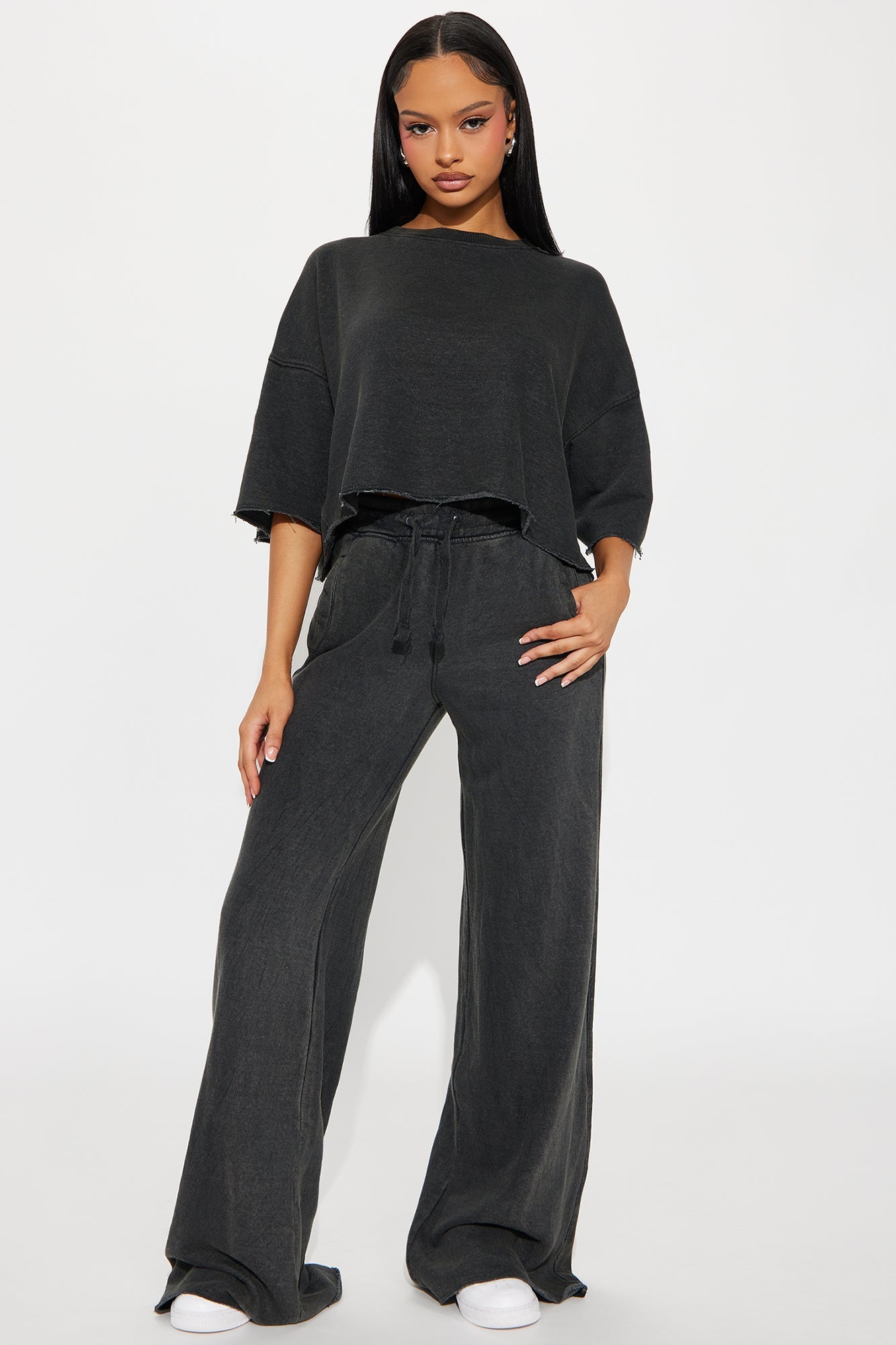 Strollin' Around Pant Set - Charcoal