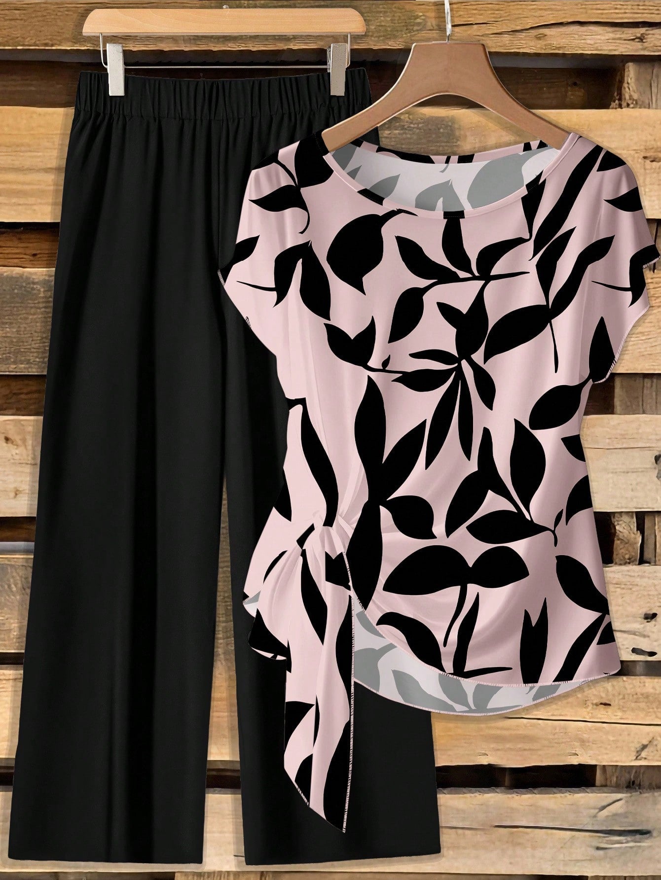 Women's Tie Bow Blouse And Straight Leg Pants 2 Pieces Set Blouse And Pants Set Floral 2 Pieces Set Modest Two Pieces Set Two Pieces Set,Casual