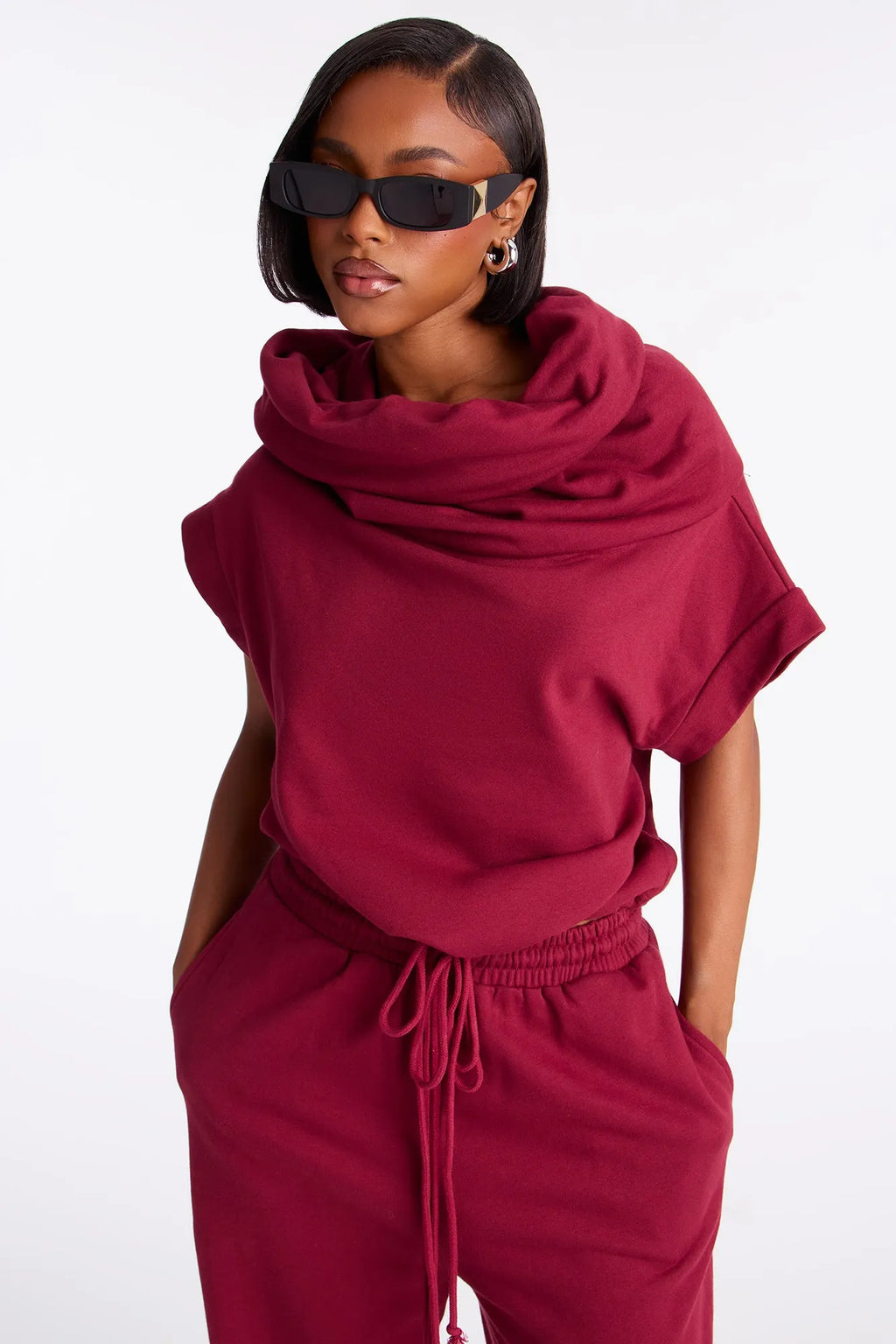 Alexa Jogger Pant Set - Burgundy