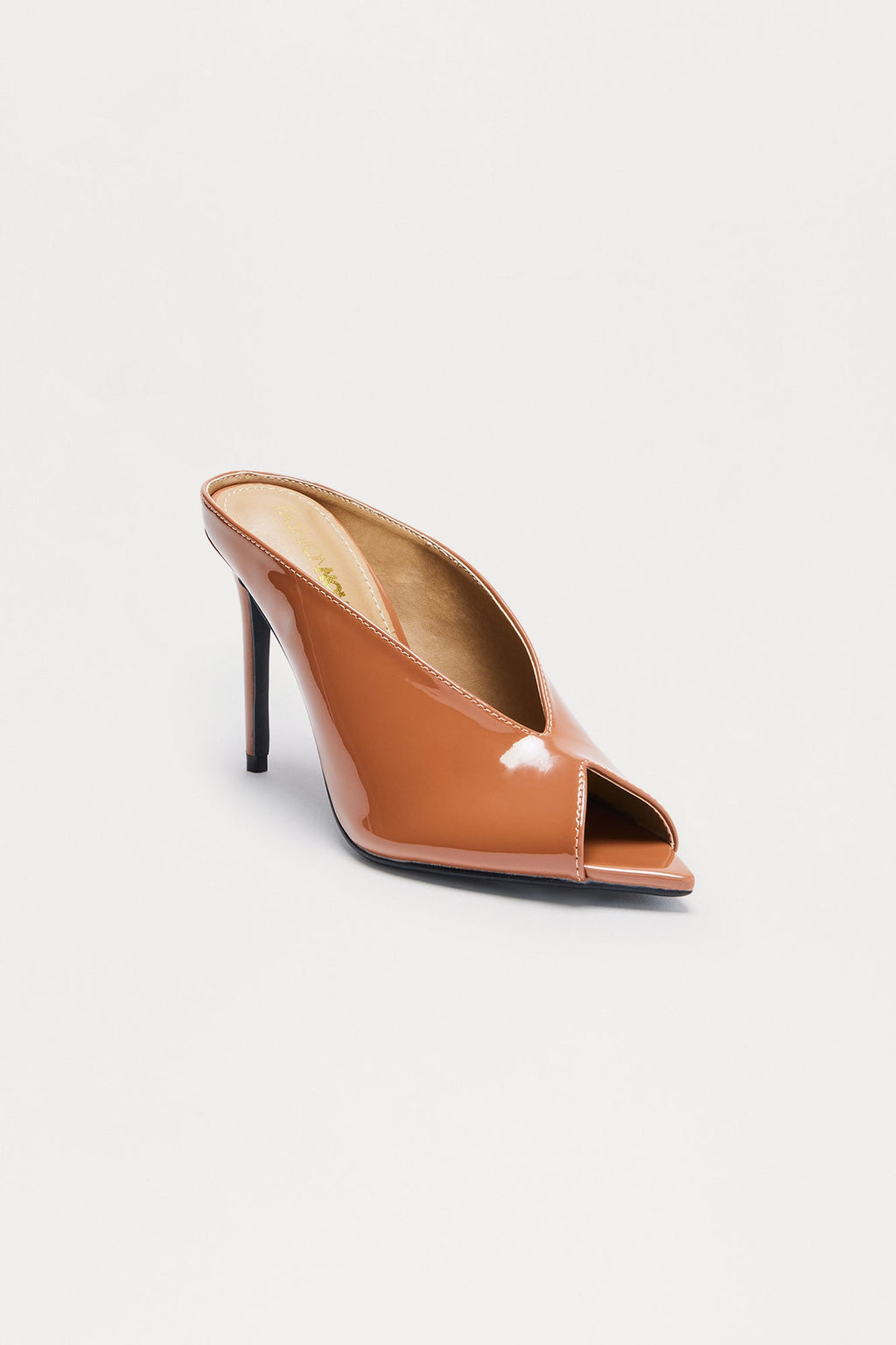 Kingsley Faux Patent Stiletto Heels - Black