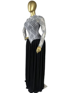 Women's Round Neck Long Sleeve A-Line Striped Print Big Swing Dress Womenswear, Spring Romantic Date Party Outfit , Elegant Sexy Formal Wear Party Evening Dress, Vacation Long Lady Skirts,Maxi Dress with Tank Dress 2 Pcs Sets