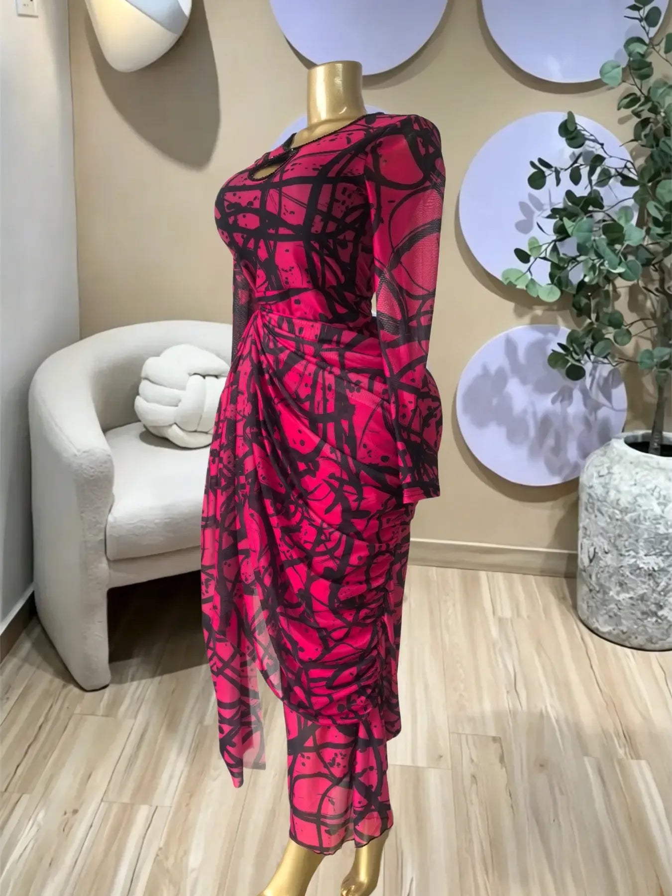 Elegant Women's Striped Pleated Long Sleeve Bodycon Maxi Prom Dress, Formal Wear, Fashion Birthday Party Outfit Evening Gown, Perfect for Special Occasions,Lady Casual Dress,Female Brunch Dresses,Graduation Dress, Print