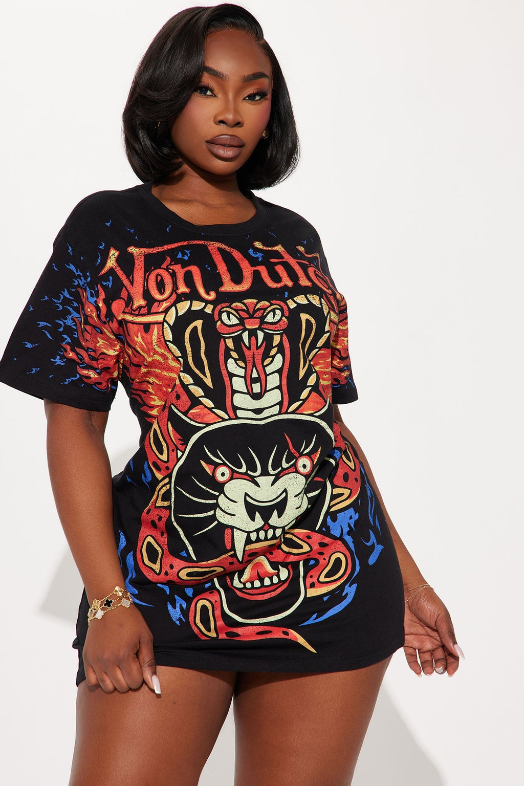 Von Dutch Flame T-Shirt Dress