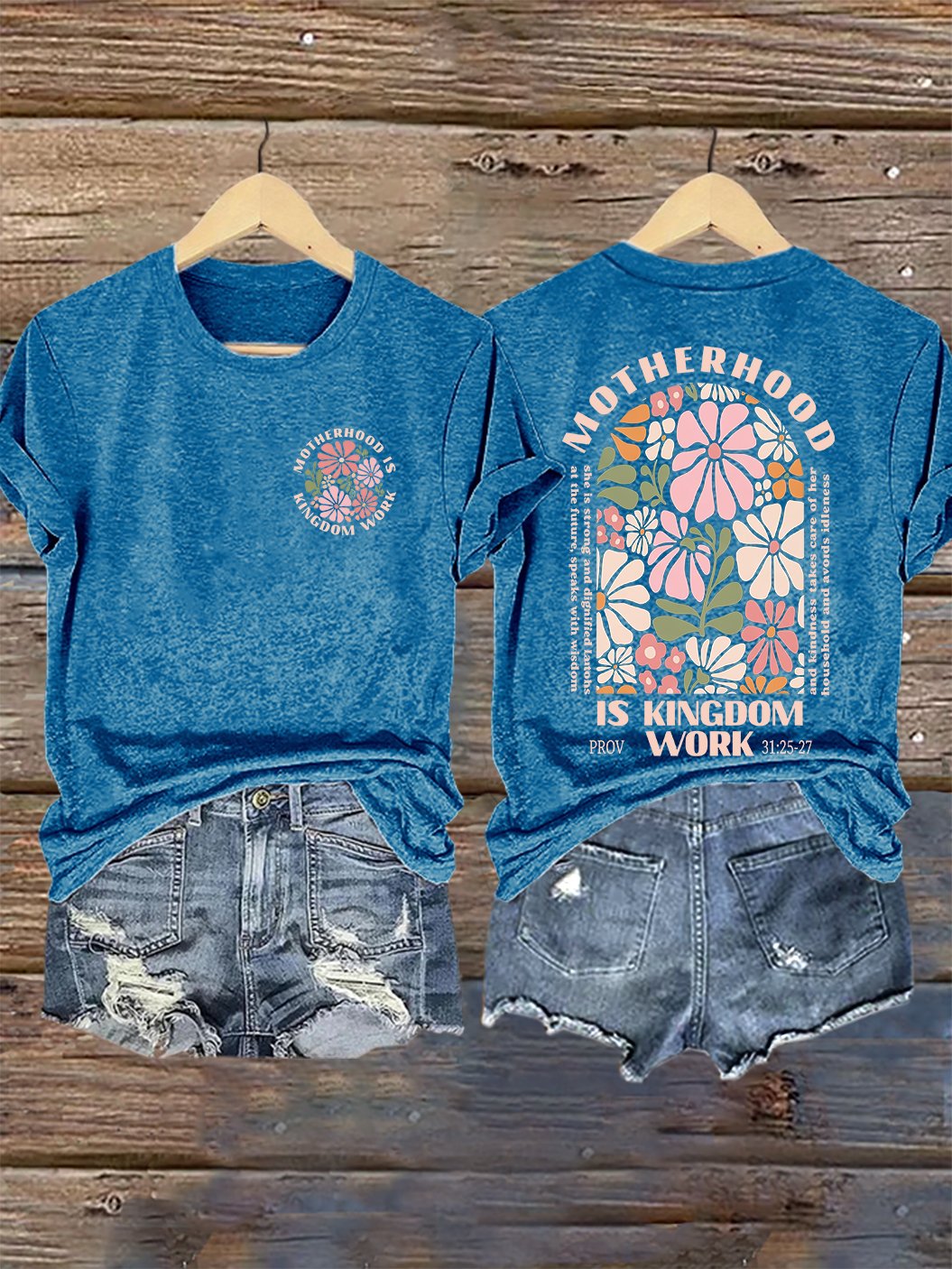Women's Casual Motherhood Is Kingdom Work Print Short-Sleeve T-Shirt