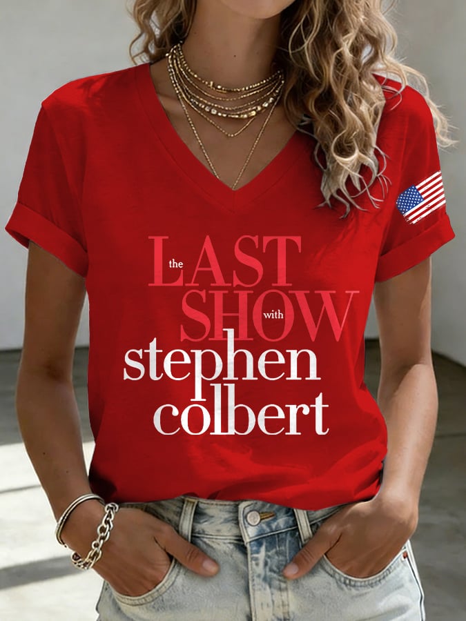 🔥Buy 3 Get 15% Off🔥V-Neck Retro Last Show Print T-Shirt
