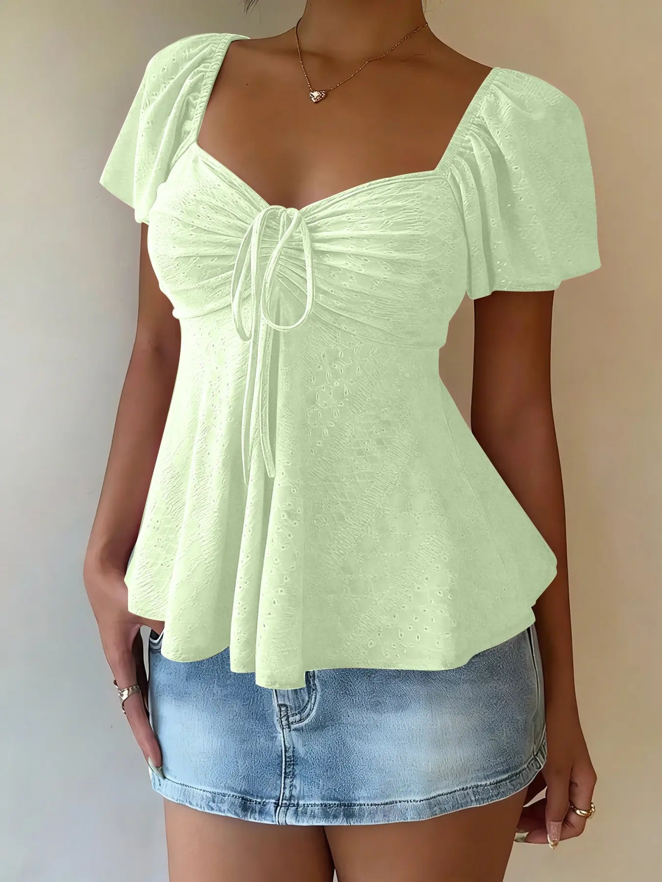 Women's Breathable Short Sleeve Blouse for Summer Casual Wear