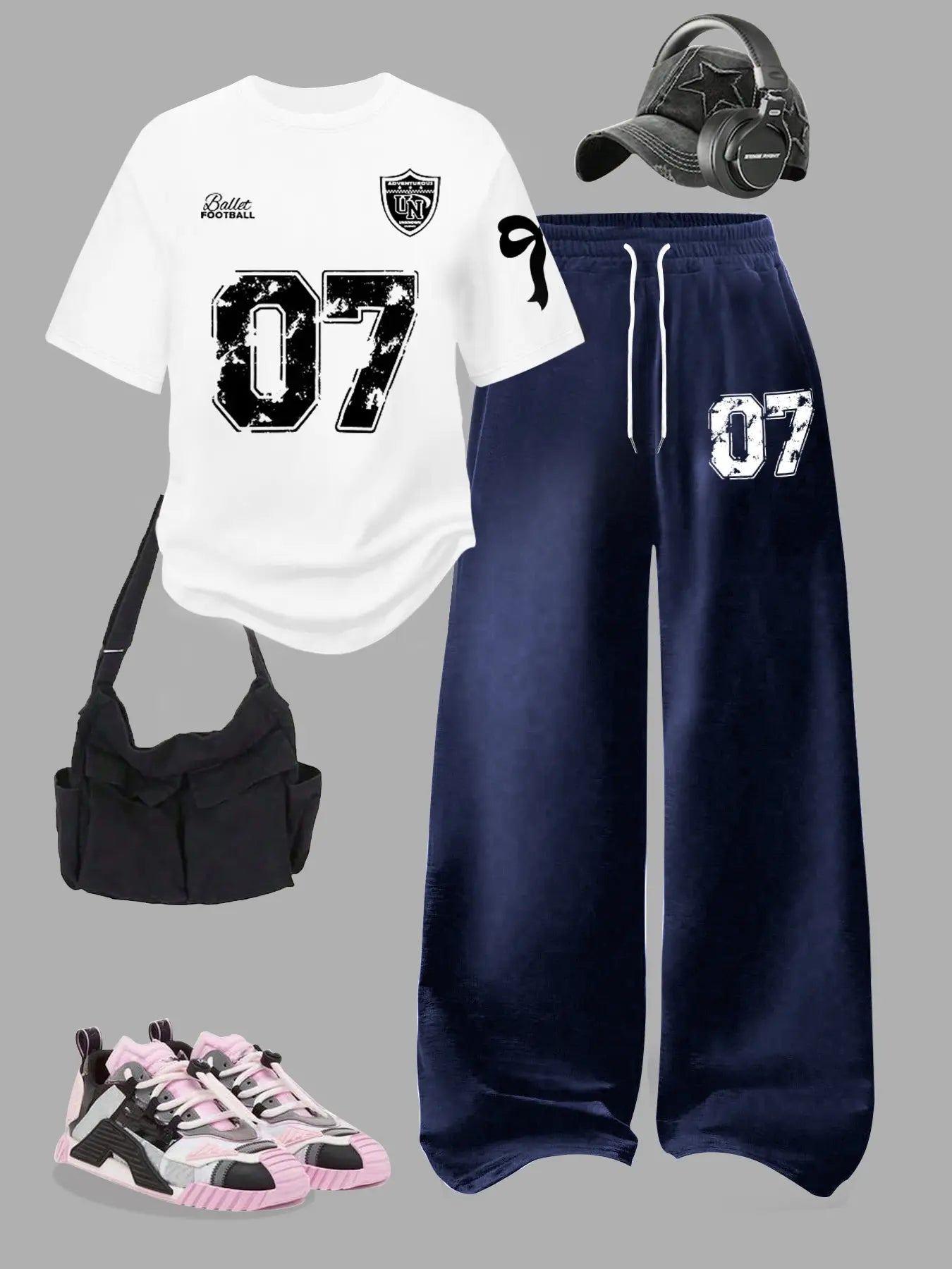 Women's Two-Piece Set, Digital Pattern Round Neck Short Sleeve Top & Loose Casual Pants, Summer Fashion for Vacation Travel, Outfit