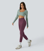 OneForm Seamless Flow Mid Rise Tummy Control Butt Lifting Yoga Leggings